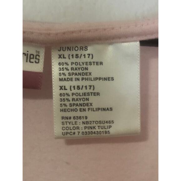 NoBoundaries stretch pink women’s blouse size xl junior - Picture 3 of 4